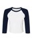 BELLA+CANVAS Ladies Micro Rib Raglan 3/4 Sleeve Baby Tee for Casual Wear, Streetwear & Cropped Fit Style Top
